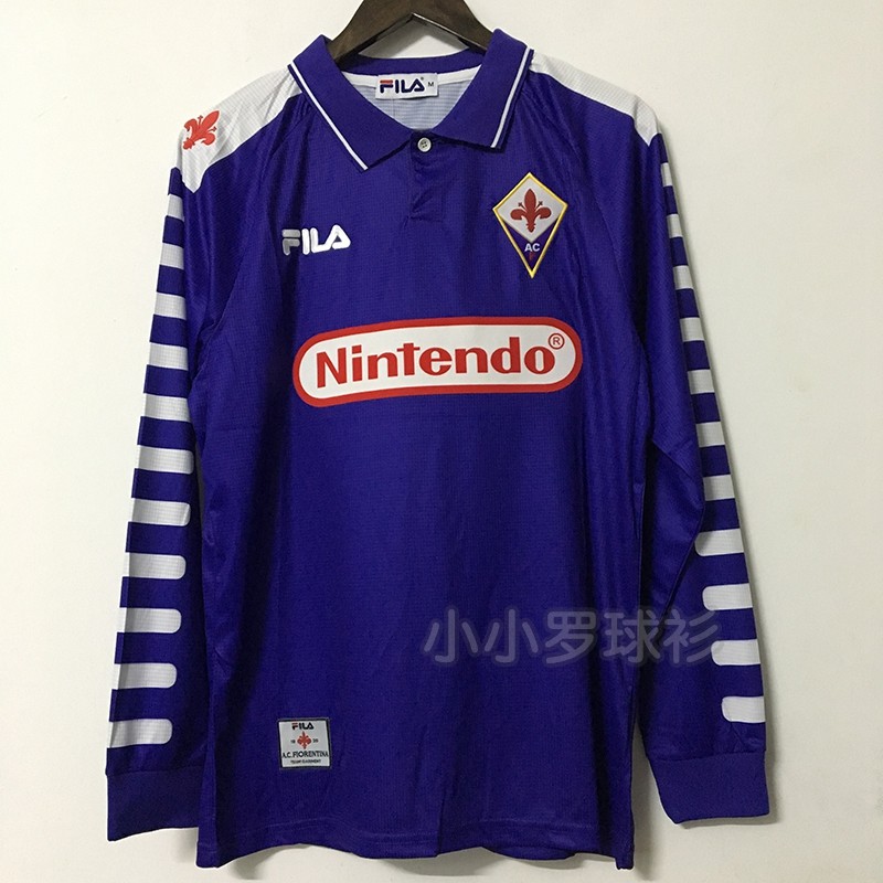 98-99意甲佛罗伦萨主场球衣鲁伊科斯塔战神9号巴蒂斯图塔足球队服