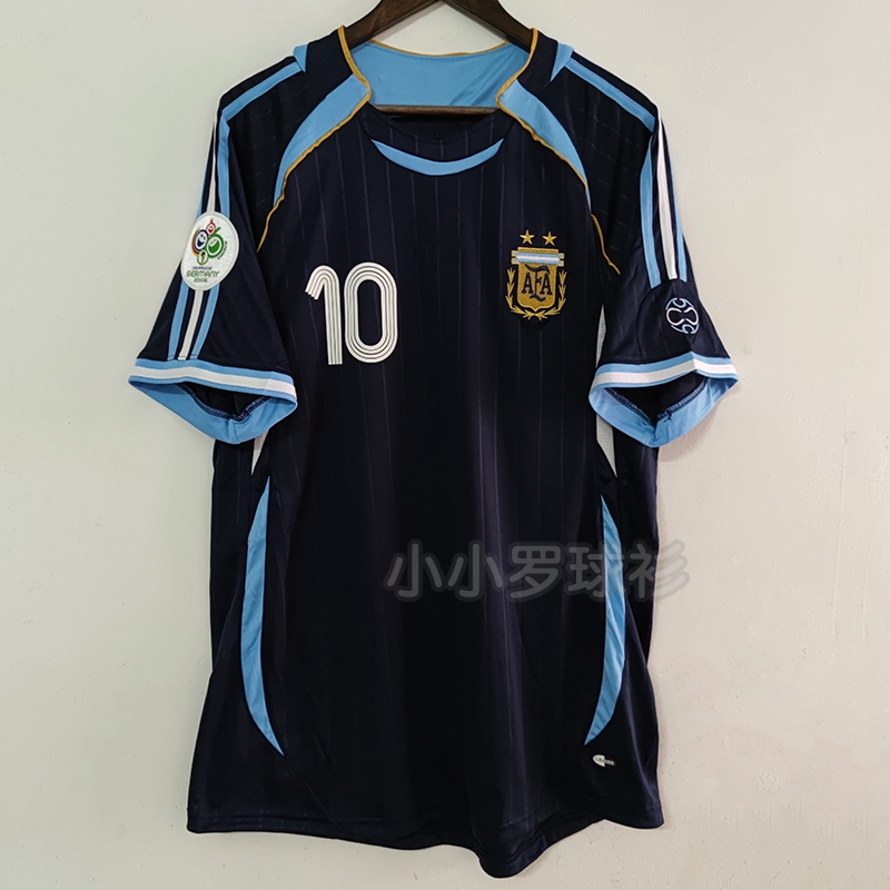 thumbnail for 2006 Argentina away jersey 06 World Cup No. 10 Riquelme No. 19 Messi football team uniform training uniform