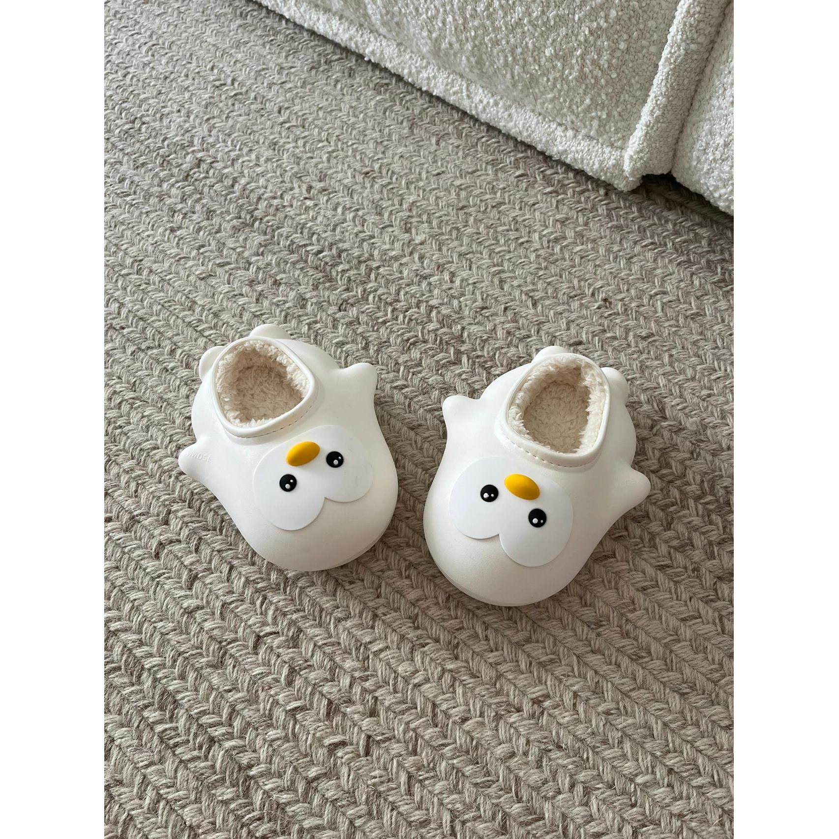 小企鹅来啦~儿童拖鞋冬季宝宝棉拖男女保暖防滑室内家居包跟加绒