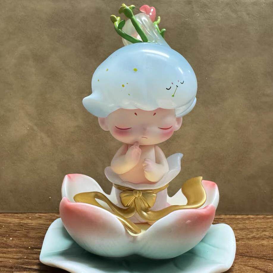 dimoo不烬陶瓷莲花底座泡泡玛特无双镇盲盒手办装饰配件烛台摆件