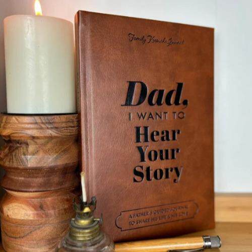 Dad, I Want to Hear Your Story 父亲节礼物故事皮革笔记本