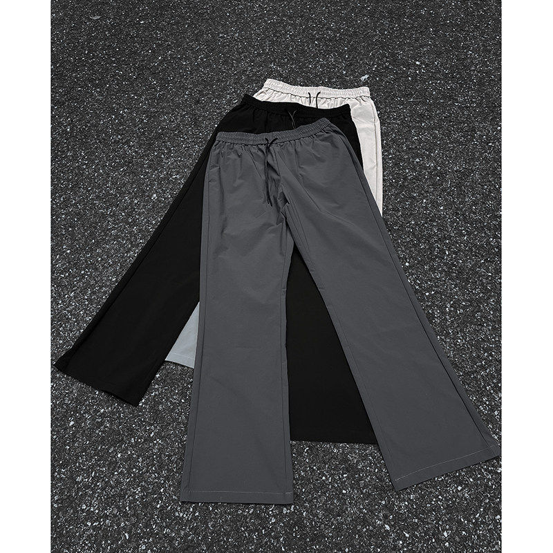 AFFF 夏季弯刀裤轻薄款凉感西裤宽松冰丝微喇速干运动休闲长裤男