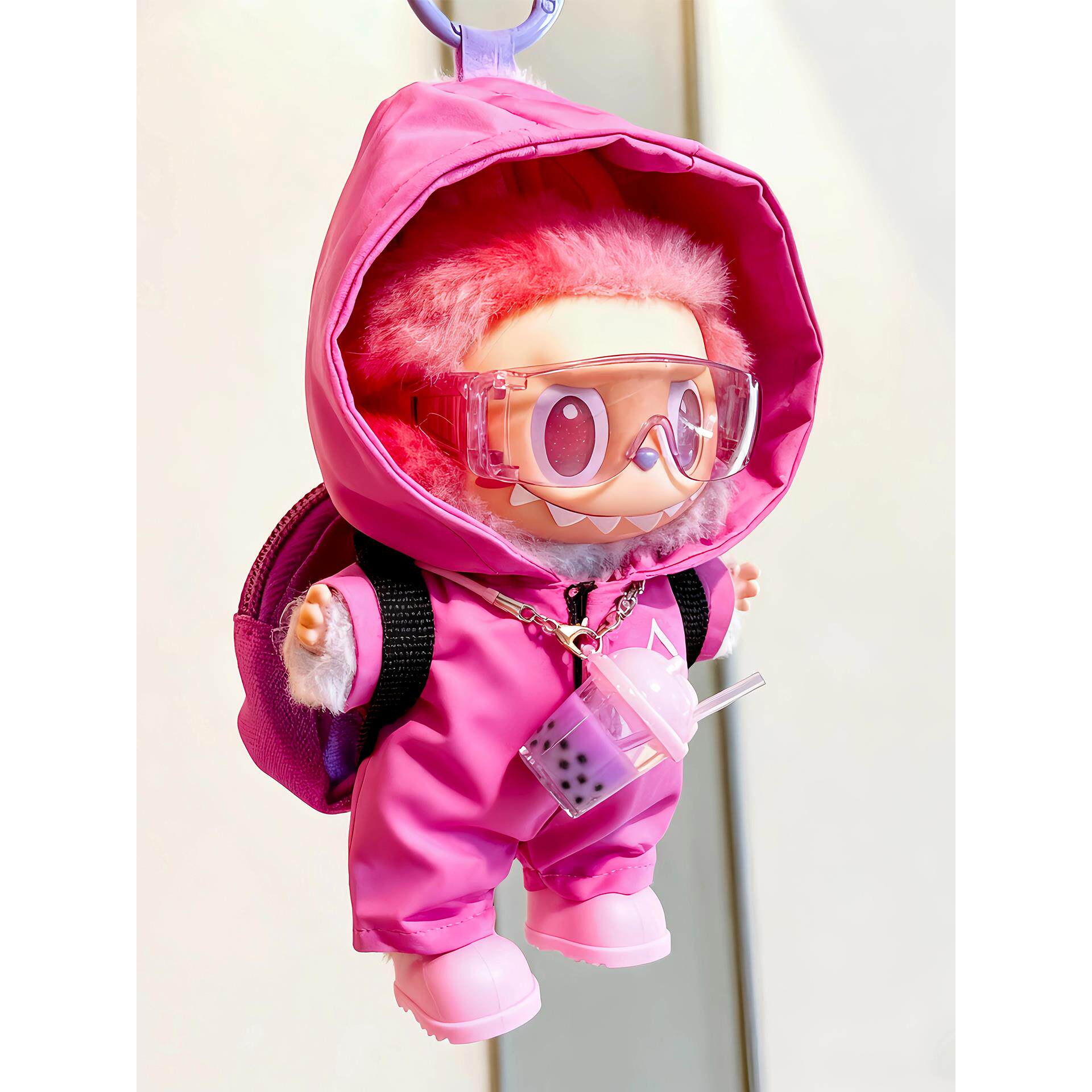 labubu娃衣拉布布衣服第三代love爱公仔冲锋衣玩偶服装高级感套装图片