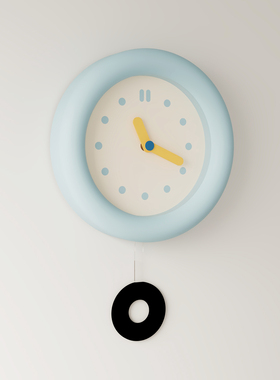 可爱创意复古几何钟表装饰时钟有趣原创挂钟居家儿童房静音挂表