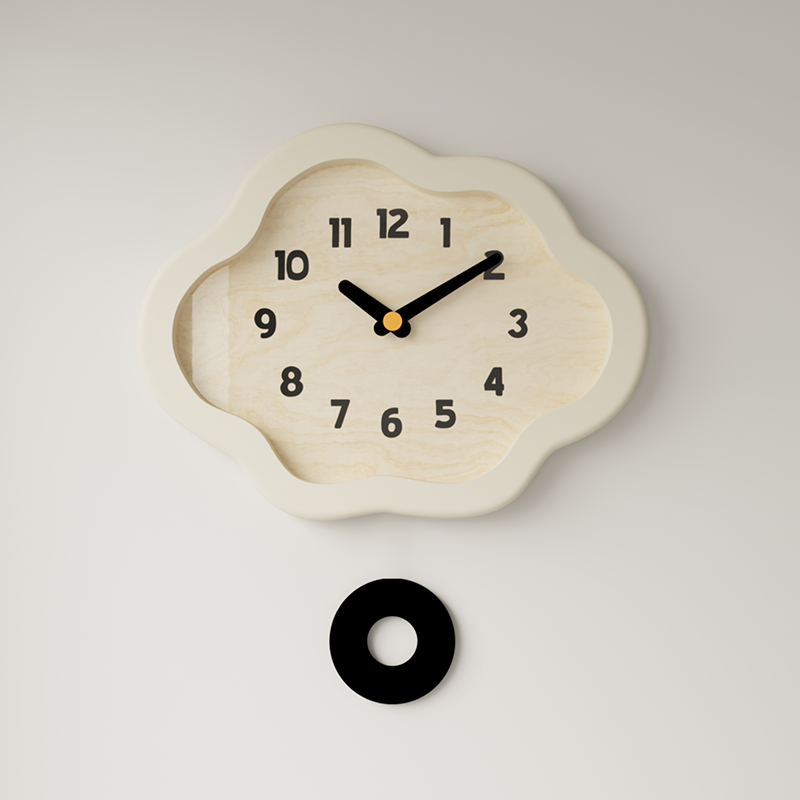 云朵钟表装饰创意小众挂钟