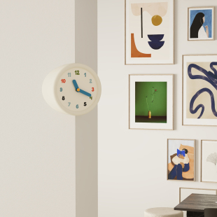 ins风客厅转角时钟高级感创意拐角挂钟简约阳角墙面装 饰钟表挂墙