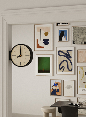 钟表挂钟客厅2025新款复古时钟转角双面挂钟艺术感挂钟拐角钟家用