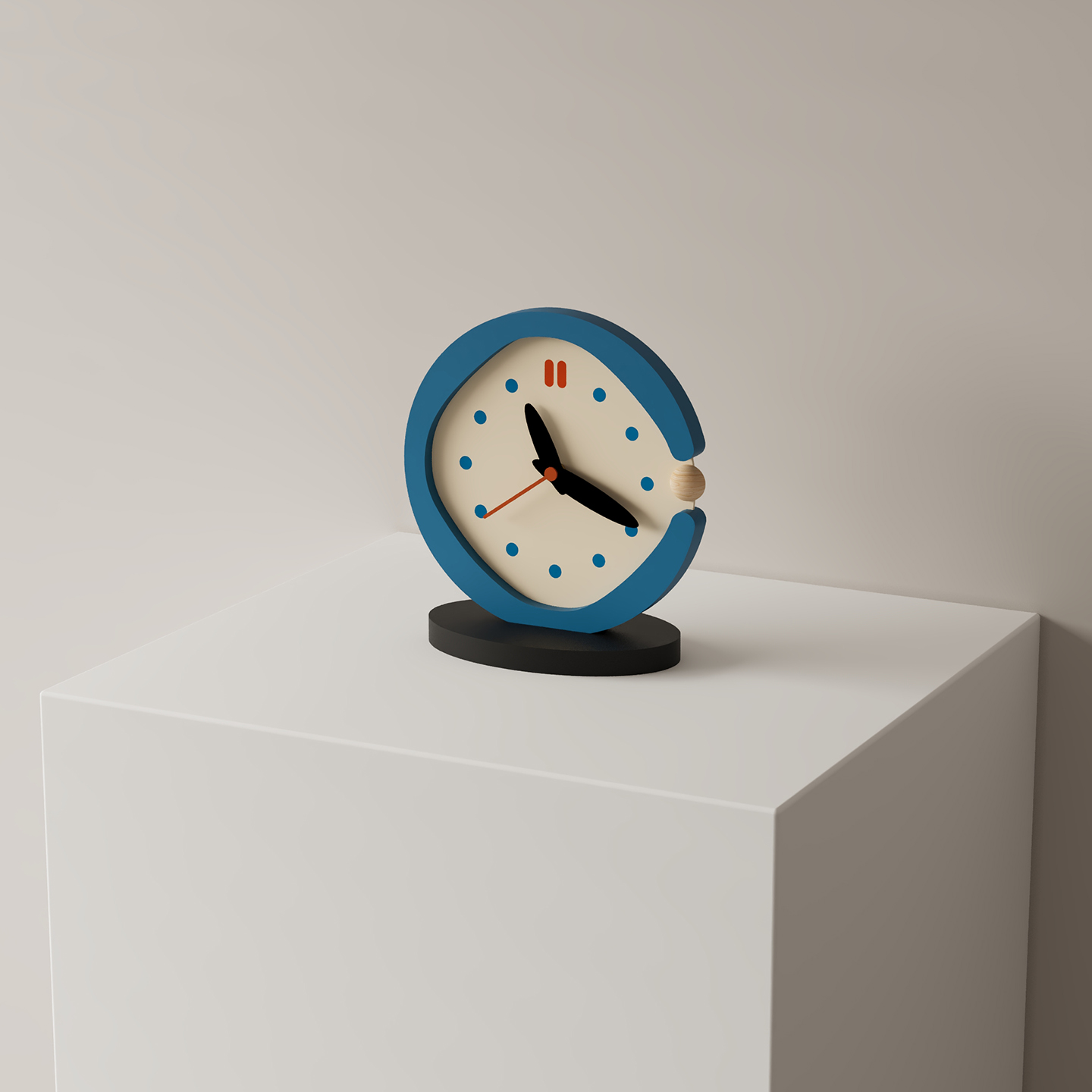 创意复古座钟简约时钟表蓝色卡通钟表客厅家庭卧室装饰桌面摆件