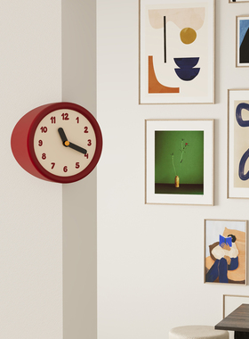 时尚极简网红客厅阳角挂钟座钟新款家用装饰简约转角时钟挂墙钟表