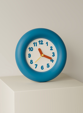 创意挂钟简约时钟复古表蓝色卡通挂表挂钟家庭客厅卧室装饰品摆件