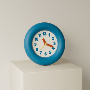 创意挂钟简约时钟复古表蓝色卡通挂表挂钟家庭客厅卧室装饰品摆件