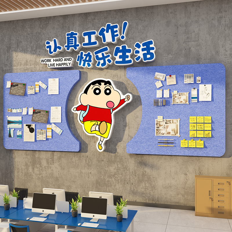 毛毡板贴办公司室墙面装饰企业文化员工风采照片氛围布置告栏展示