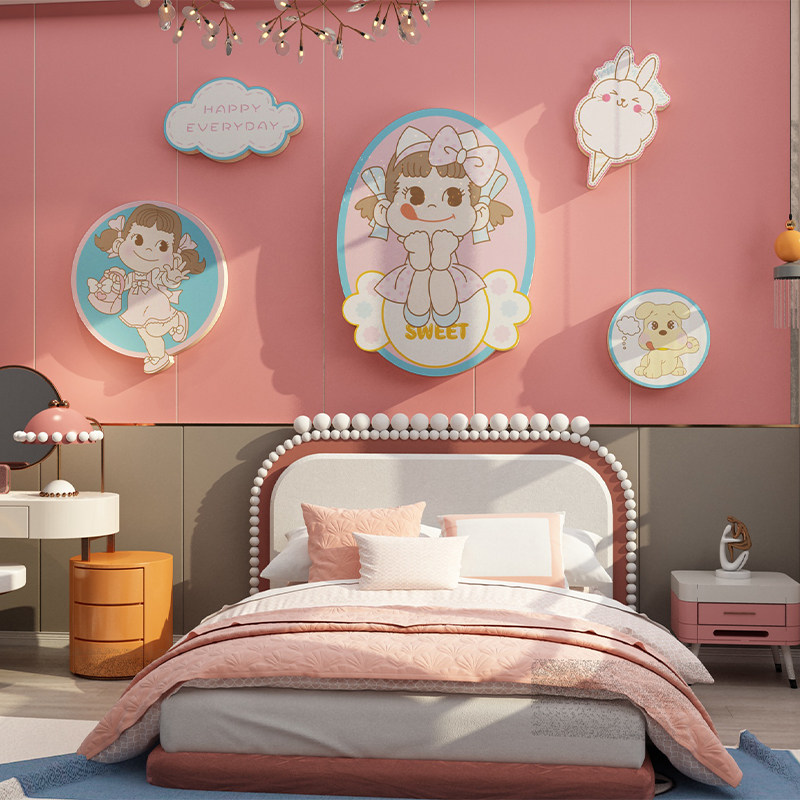 儿童房间布置卧室墙面装饰用品公二家女孩床头背景卡通d立体,家居饰品,软装墙贴,淘宝优惠券,粉丝福利购,淘宝优惠卷