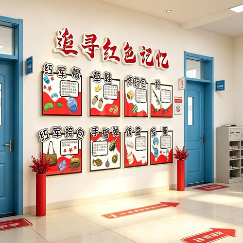 幼儿园环创国庆氛围主题成品场景布置班级红色楼梯文化墙贴面装饰