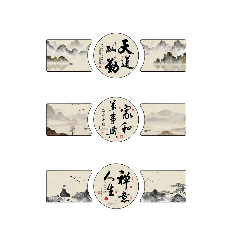 客厅挂画件电视机背景墙面
