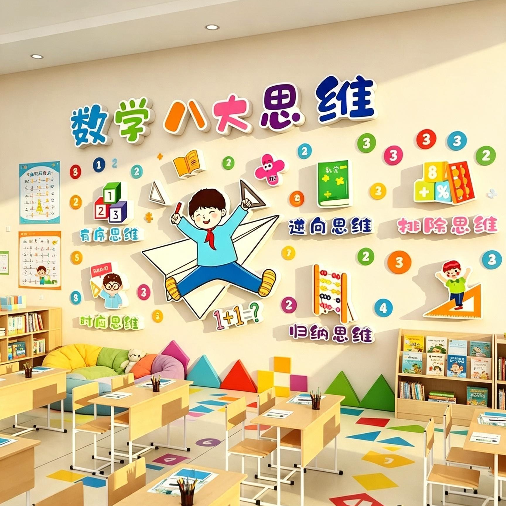 数学教室培训机构环创墙贴