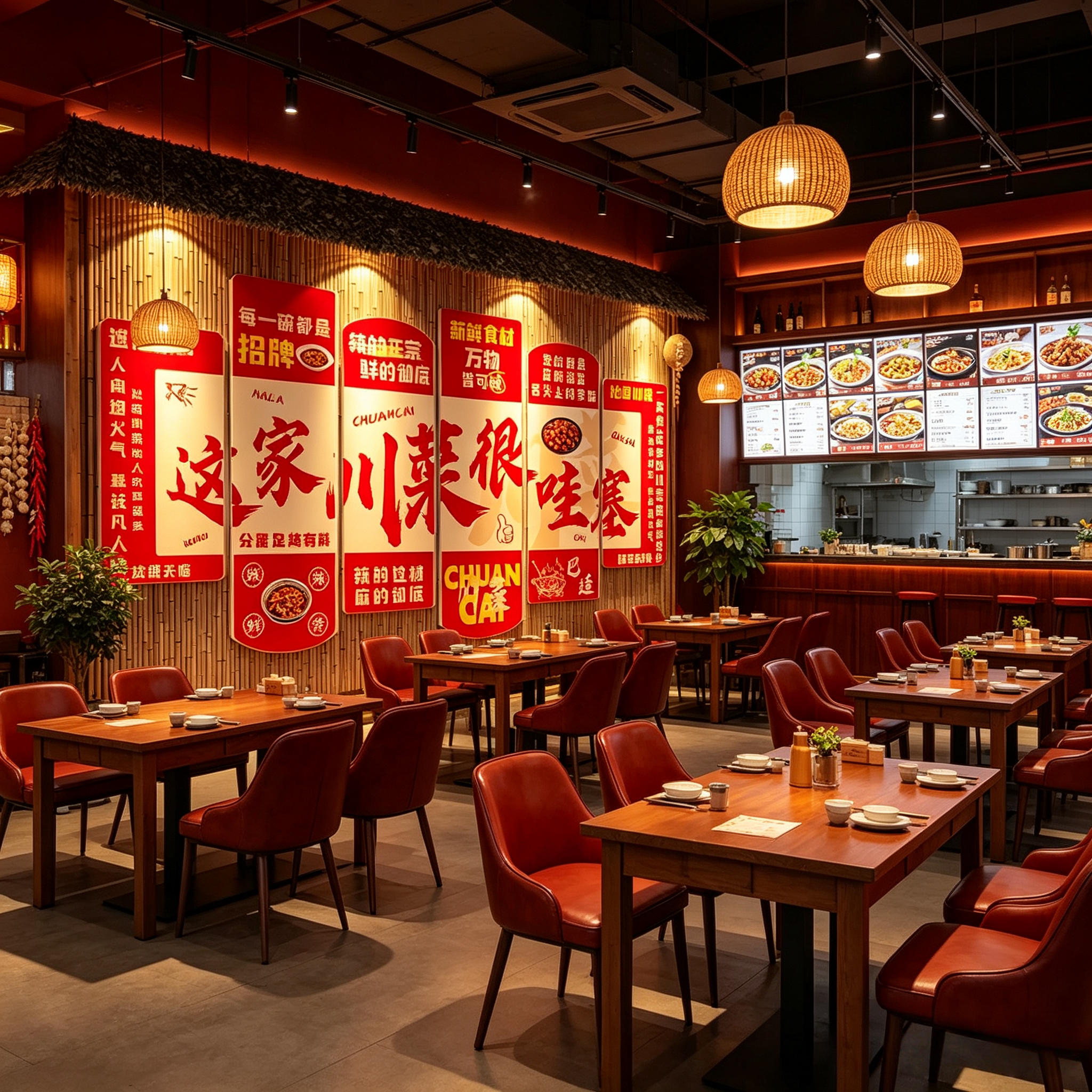 网红四川菜馆墙面装饰品重庆餐饮饭店挂画市井风格特色文化贴纸壁