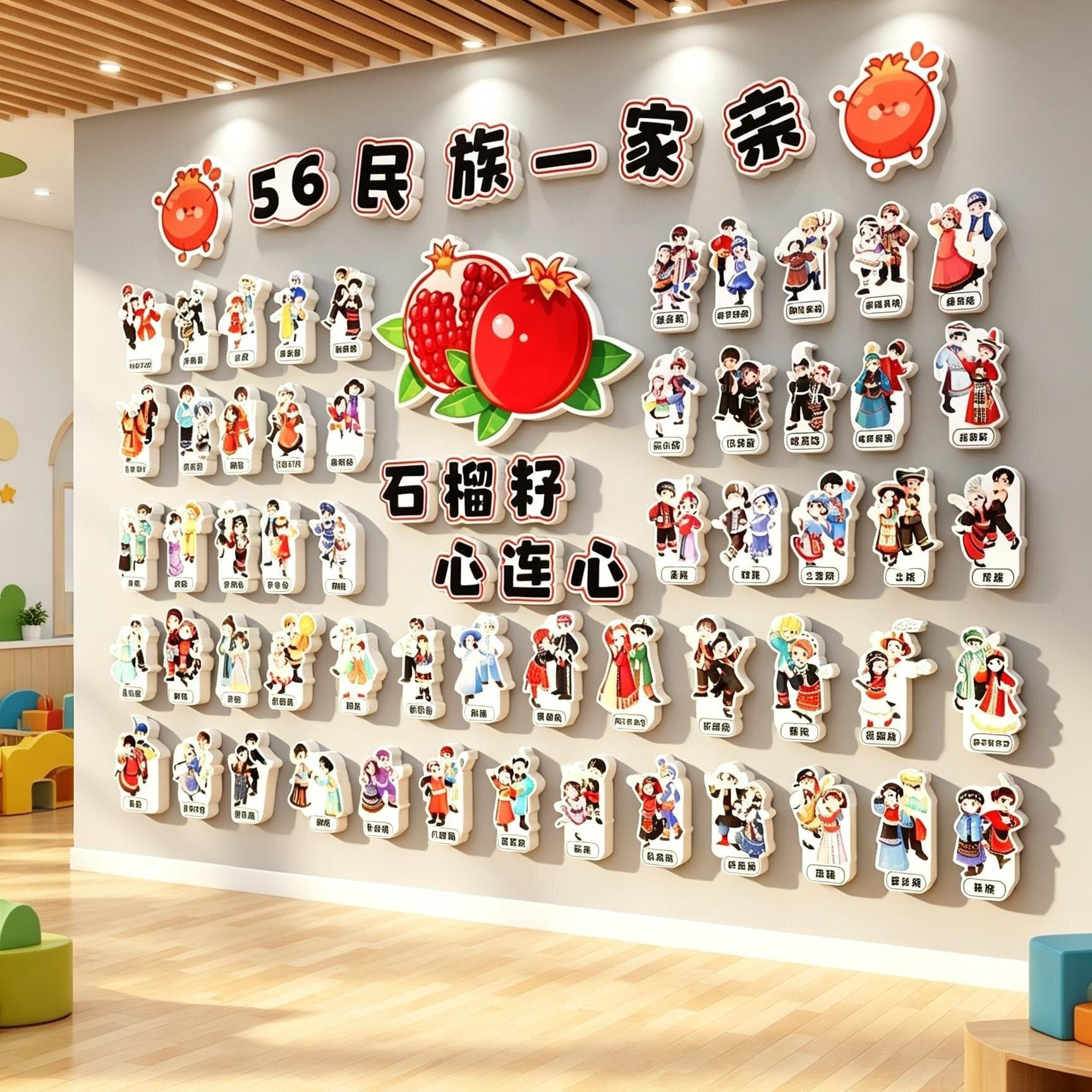 56个民族团结石榴幼儿园挂图
