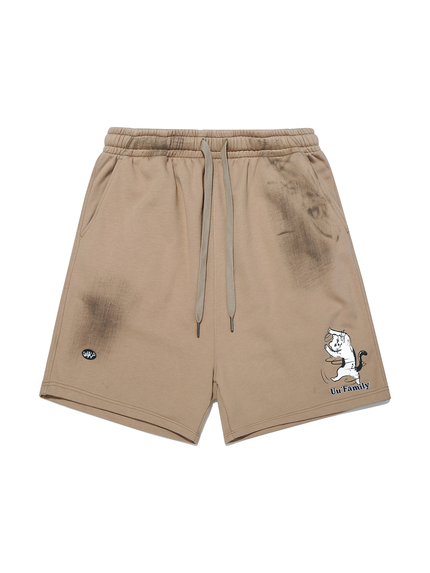 GUUKA TRENDY BRAND KHAKI HEAVY SHORTS MENS COTTON SUMMER NEW AMERICAN RETRO CAT CROPPED PANTS ARE LOOSE