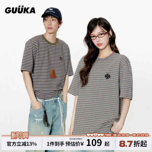 GUUKA幸运四叶草短袖T恤
