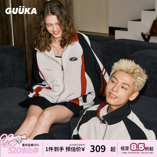 GUUKA高领复古机车服夹克