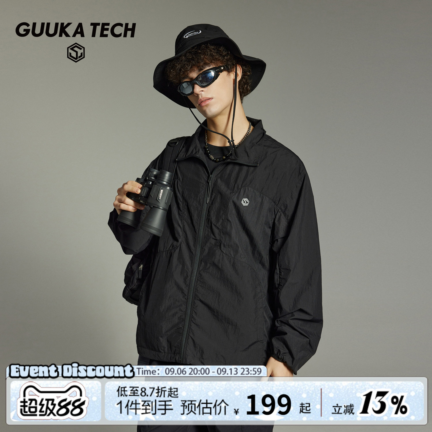 GUUKATECH户外黑色透气防晒服图片
