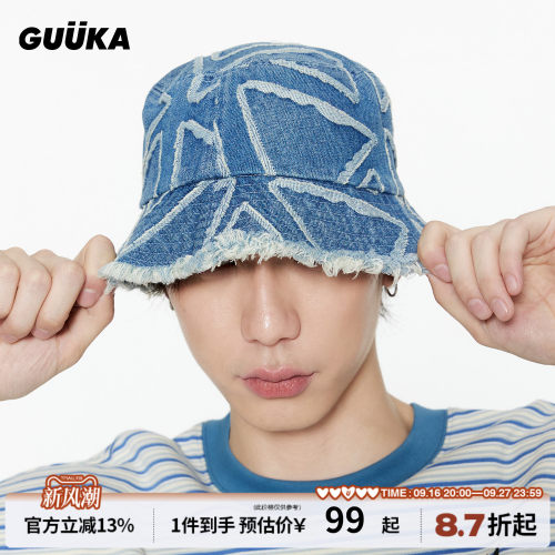 GUUKA美式复古牛仔渔夫帽
