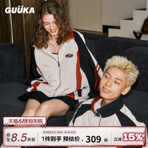 GUUKA高领复古机车服夹克