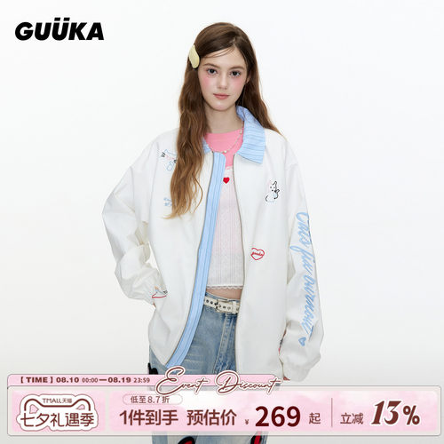 GUUKA猫咪刺绣秋季夹克