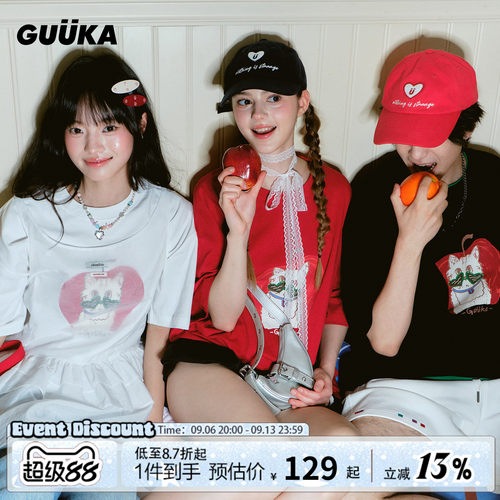 GUUKA夏季情侣短袖T恤