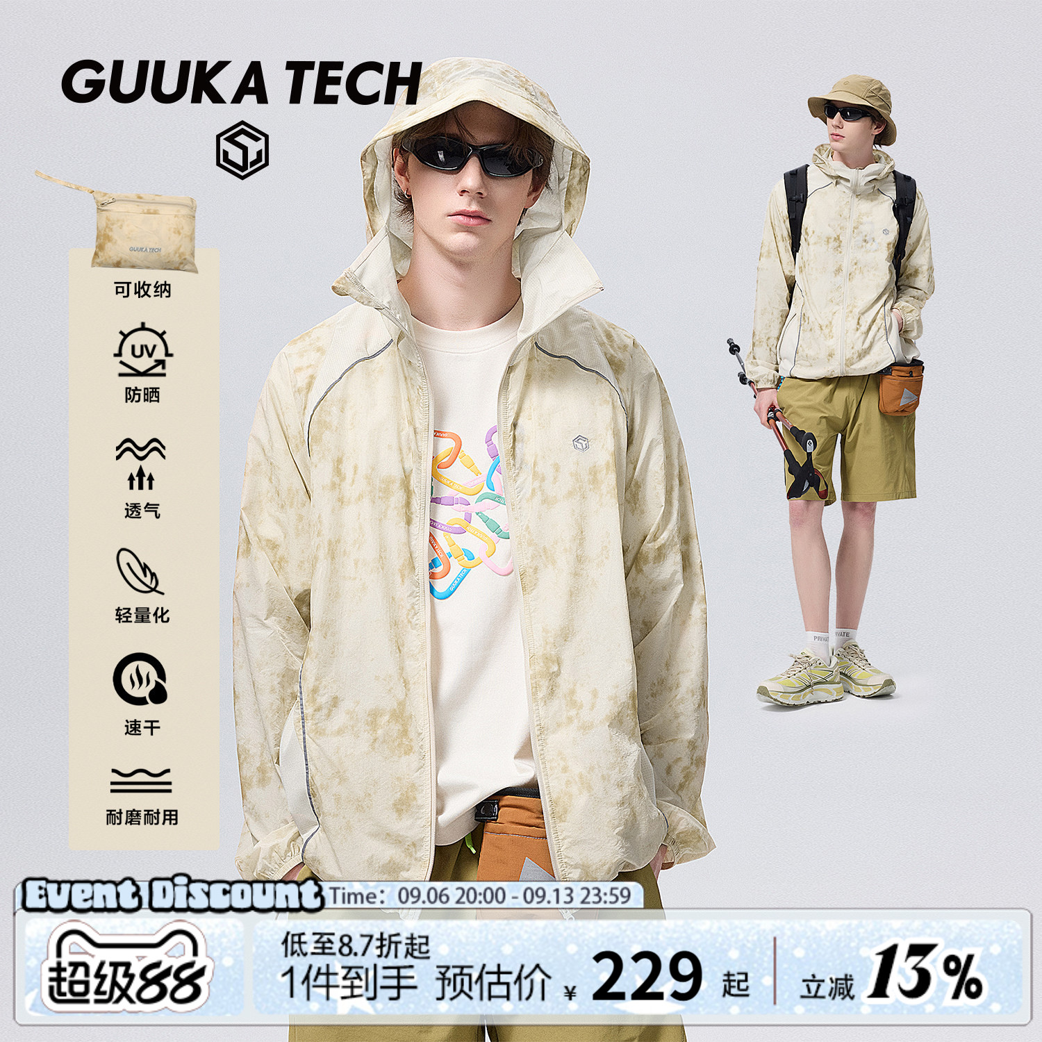 GUUKATECH户外扎染防晒衣图片