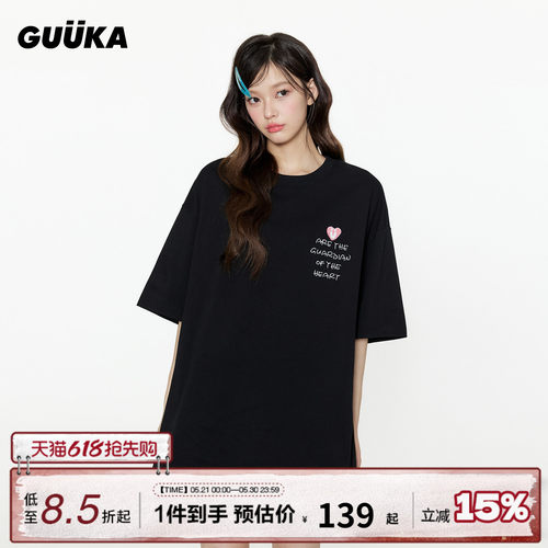 GUUKA夏季猫咪短袖T恤