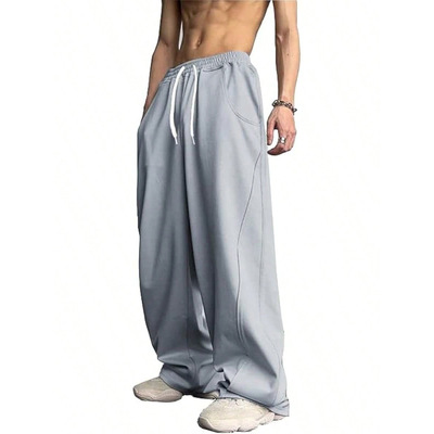 Men's retro casual wide leg sports sweatpants hip hop pants