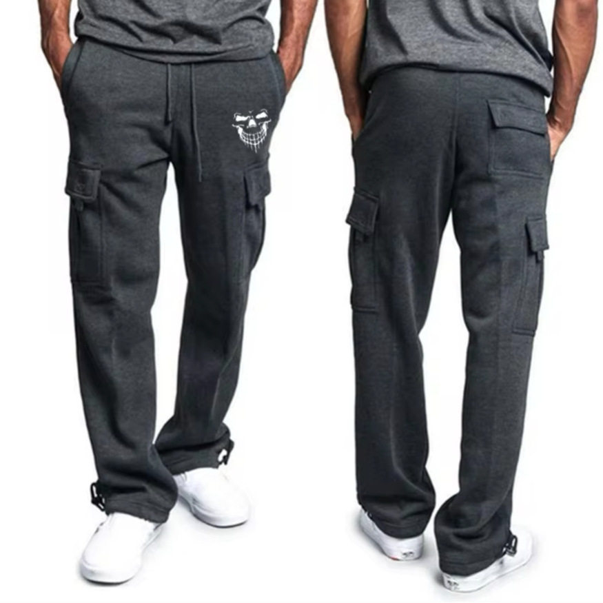 Men elastic waistband multi pocket sports pants男口袋运动裤