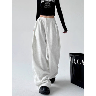 pants loose pants女卫裤 wide casual leg Women straight