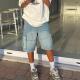 shorts男工装 loose Men workwear denim 牛仔宽松短裤 欧美街头