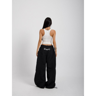 Street style spicy girl jeans loose drawstring pants牛仔裤