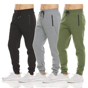 pants slim 卫裤 拉链 修身 sports sweatpants男运动长裤 Men fit