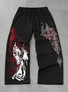 Men Hip Hop Trendy Casual Pants嘻哈潮牌休闲裤男宽松潮流长裤