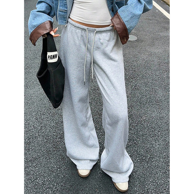 Women casual pants, wide leg sports sweatpants女运动卫裤阔腿