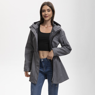 Women assault suit with fleece jacket连帽冲锋衣女冬加绒外套