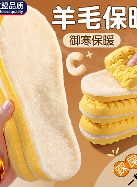 羊毛鞋垫保暖加绒男女冬季防寒
