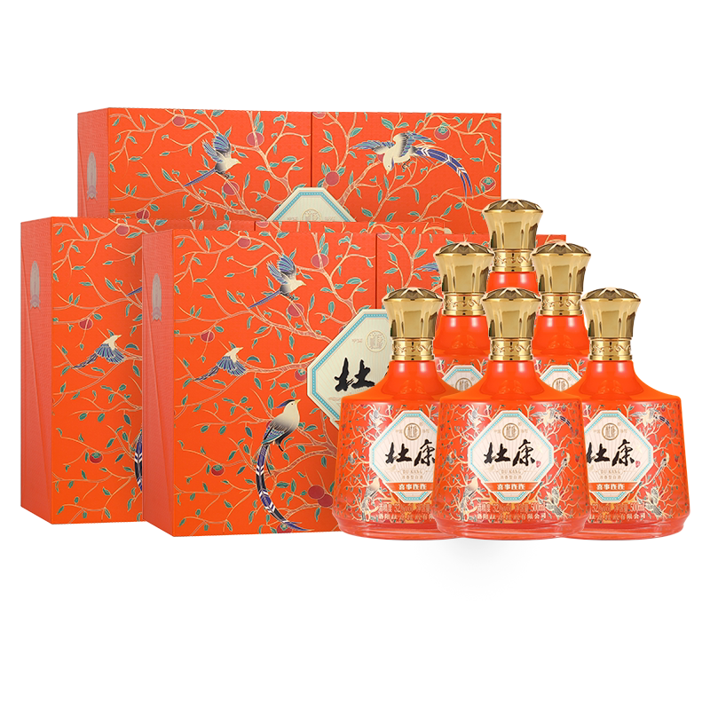 【春节送礼】杜康喜事连连白酒礼盒52度500ml*6瓶整箱送礼纯粮酒