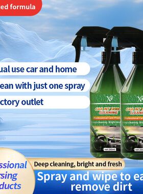 跨境亚马逊raby汽车内饰清洗剂车顶棚皮革座椅门板去污清洁免水洗