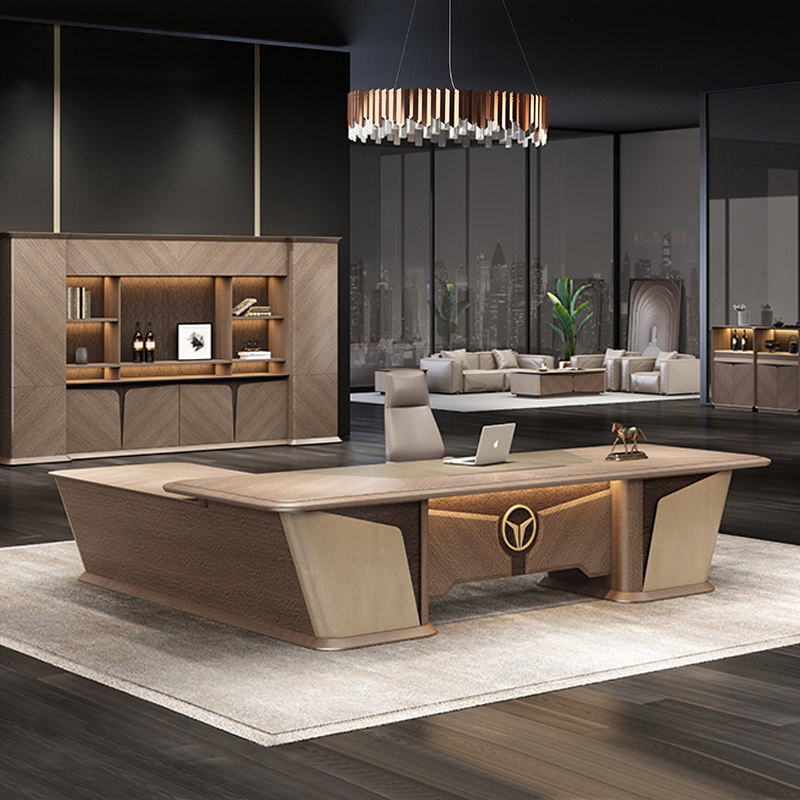 老板桌大班台意式轻奢ceo办公家具办公室高端总裁办公桌简约现代