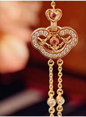 古法沙金平安如意吊坠项链手链