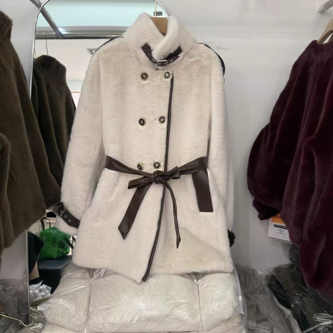 原版高品质排纽皮拼接韩日欧美名媛淑女贵妇保暖2026秋冬新毛皮草