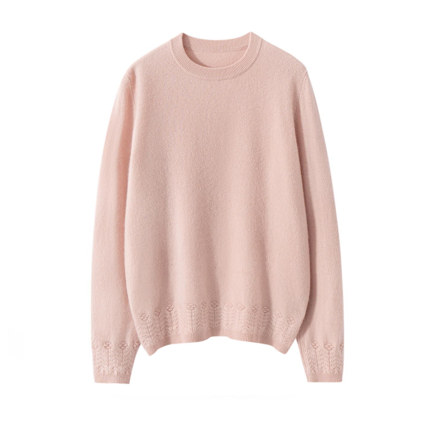 2025春秋新款圆领宽松纯色100%羊绒衫气质百搭软糯保暖毛衣