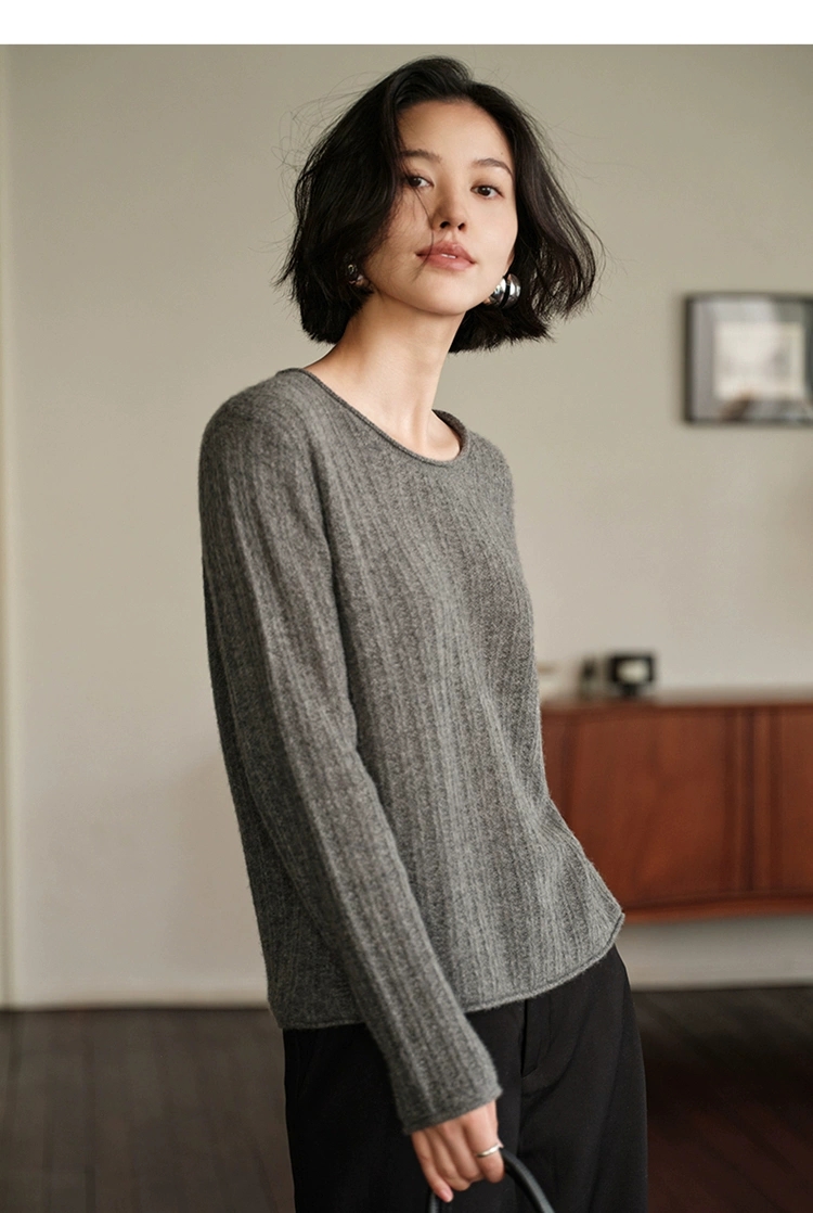 2025春秋新款圆领宽松小麻花山羊绒衫小香风气质百搭软糯保暖毛衣