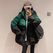 新款 拼色工装 派克服羽绒棉服女欧洲站2023冬装 欧货加厚外套